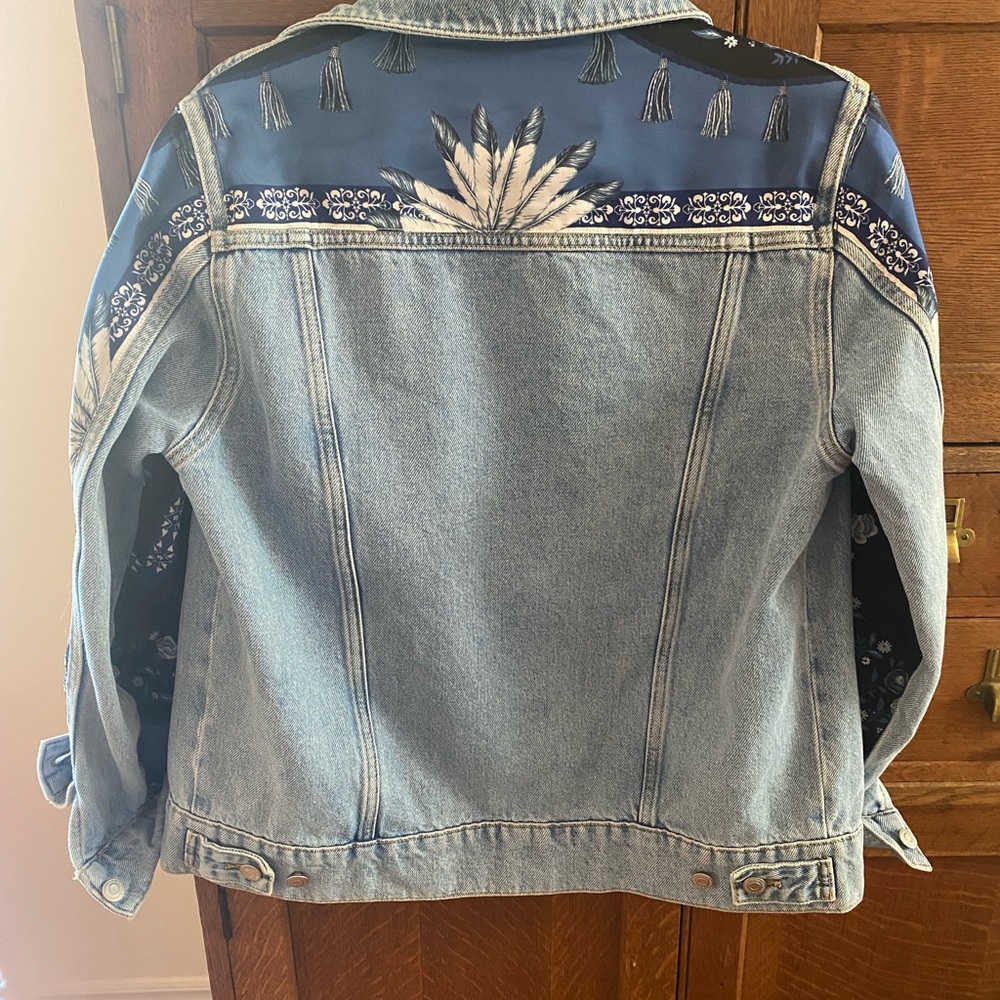 Sandro Blue Patterned Jean Jacket - Picture 2 of 3